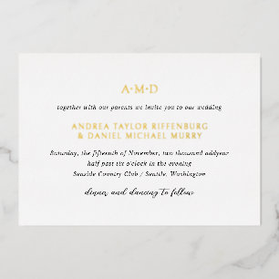 Invitación Con Relieve Metalizado Andrea Black White Elegante Boda