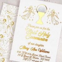 ángeles de papel de oro Host católica Primera Comu