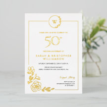 Aniversario de Bodas de Oro Corona Monograma 50º