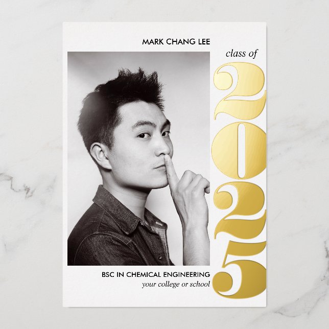 Invitación Con Relieve Metalizado AÑO DE Relieve metalizado | GRADUACIÓN DE FOTOGRAF (Anverso)