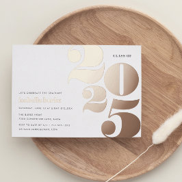 Invitación Con Relieve Metalizado Año Grande | Partido de Graduación 2023