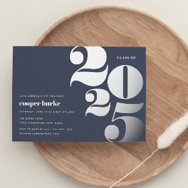 Invitación Con Relieve Metalizado Año Grande | Partido de Graduación 2023