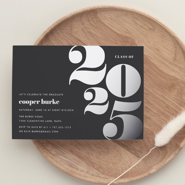 Invitación Con Relieve Metalizado Año Grande | Partido de Graduación 2023 (Subido por el creador)