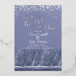 Invitación Con Relieve Metalizado Antes de que hagamos árboles de boda de invierno l