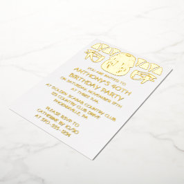 Invitación Con Relieve Metalizado Antiguo Egipto Rey Tut Personalizado Fiesta