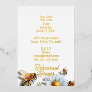 Invitación Con Relieve Metalizado Anuncia tu día especial con estilo Cena de Ensayo