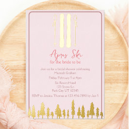 Invitación Con Relieve Metalizado Apres Ski Winter Bridal Shower