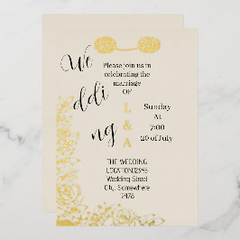 Invitación Con Relieve Metalizado árabe romántico único simple minimalista