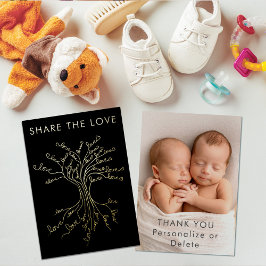 Invitación Con Relieve Metalizado Árbol de amor lindo foto significativa personaliza