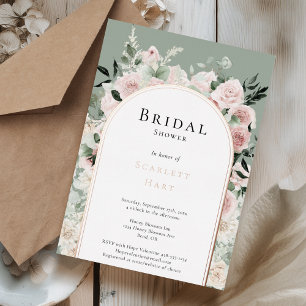 Invitación Con Relieve Metalizado Arco de boda de oro rosa polvoriento de hoja de es