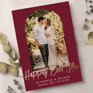 Invitación Con Relieve Metalizado Arco de boda Happily Ever After Foto 