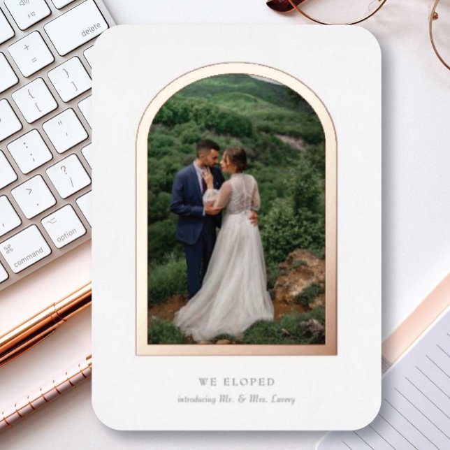 Invitación Con Relieve Metalizado Arco de Relieve metalizado Real Elopement Invitaci (Subido por el creador)