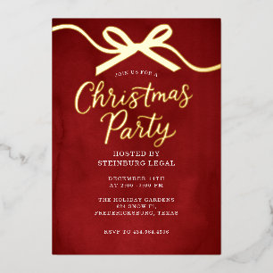 Invitación Con Relieve Metalizado Arco dorado festivo para la fiesta de Navidad corp