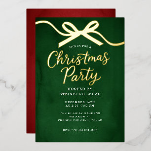 Invitación Con Relieve Metalizado Arco dorado Fiesta de Navidad de Oficina Corporati