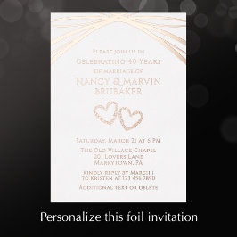 Invitación Con Relieve Metalizado Arco Elegante Personalizado para Fiesta de Anivers