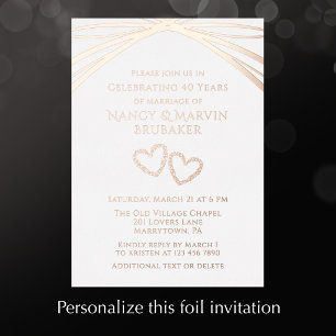 Invitación Con Relieve Metalizado Arco Elegante Personalizado para Fiesta de Anivers