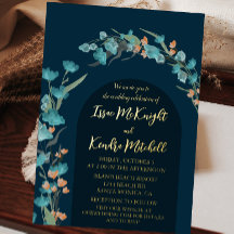 Arco floral de acuarela de la Marina Oscura