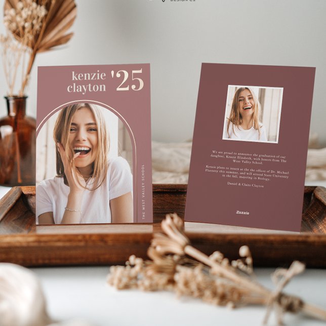 Invitación Con Relieve Metalizado Arco moderno | Invitación de graduación de Relieve (Subido por el creador)