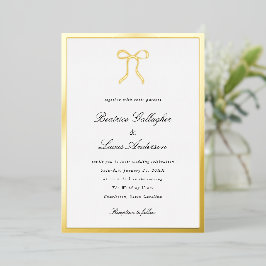 Invitación Con Relieve Metalizado Arco Simple Clásico Boda