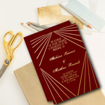 Art Deco Boda rojo y oro