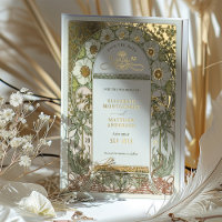 Art Nouveau Save the Date Boda Hoja de Oro