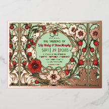 Arte Nuevo Jardín Vintage Rosa Dorada
