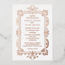 arte nuevo romántico de boda oro rosa