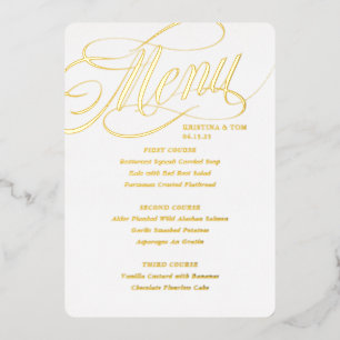 Invitación Con Relieve Metalizado Así que el menú Fancy Real