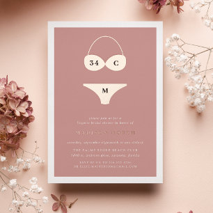 Invitación Con Relieve Metalizado Atelier Lingerie Bridal Shower