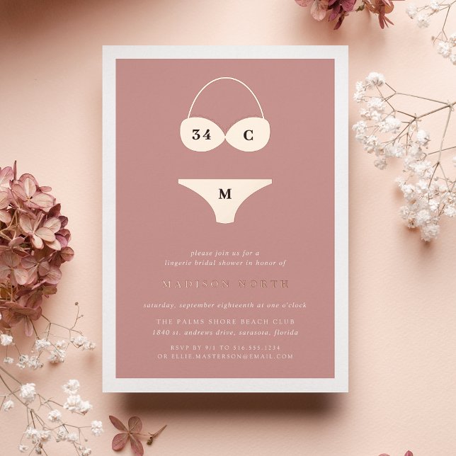 Invitación Con Relieve Metalizado Atelier Lingerie Bridal Shower (Subido por el creador)