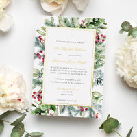 Ava Catholic Real Foil Wedding Invitation & RSVP F