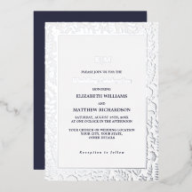 Azul Marino | Boda de Lujo Elegante Plata