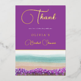 Invitación Con Relieve Metalizado Azure Coast en Bloom Bridal Shower