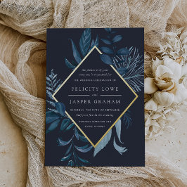Invitación Con Relieve Metalizado Azure de invierno | Boda de color de agua azul