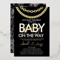 Baby Shower Black and Gold Hip Hop