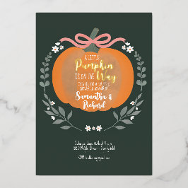 Invitación Con Relieve Metalizado Baby Shower de Halloween