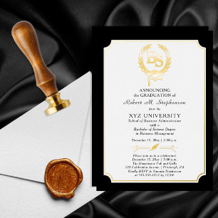 Invitación Con Relieve Metalizado Bachiller en Ciencias de la Universidad