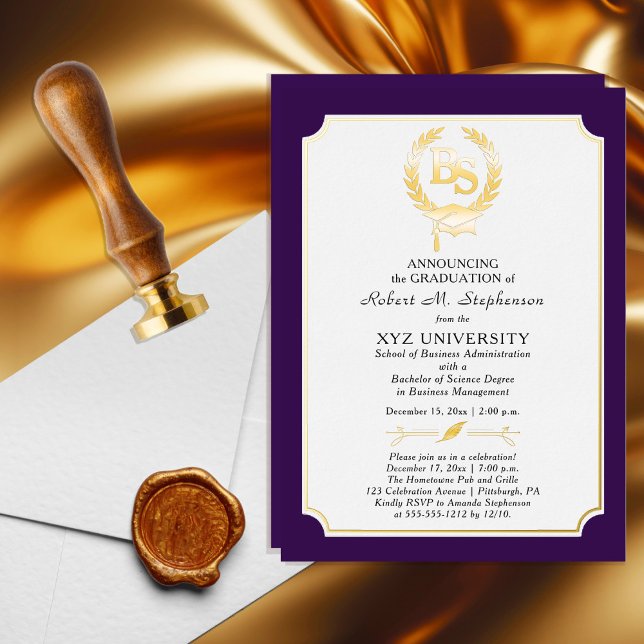 Invitación Con Relieve Metalizado Bachiller en Ciencias de la Universidad (Subido por el creador)