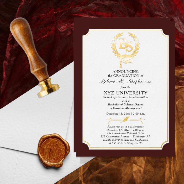 Invitación Con Relieve Metalizado Bachiller en Ciencias de la Universidad (Subido por el creador)