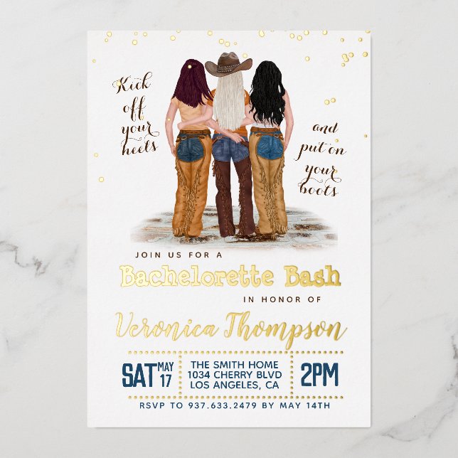 Invitación Con Relieve Metalizado Bachiller Occidental Bachillerato Ducha Británica (Anverso)