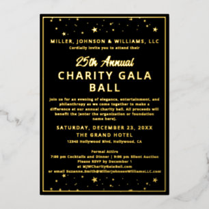 Invitación Con Relieve Metalizado Baile de Gala de la Compañía de Caridad Todo de Ne