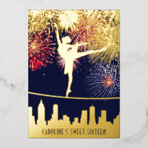 Ballerina Fireworks Skyline Sweet 16 Blue Gold