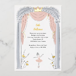 Invitación Con Relieve Metalizado Ballet estadio central Niños Fiesta de cumpleaños