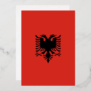 Invitación Con Relieve Metalizado Bandera albanesa