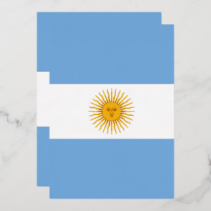 Invitación Con Relieve Metalizado Bandera de Argentina