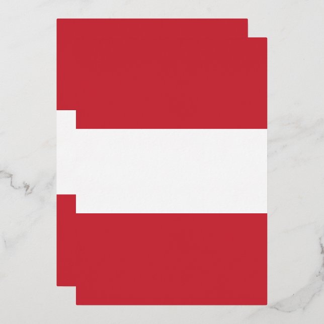 Invitación Con Relieve Metalizado Bandera de Austria (Anverso/Reverso)