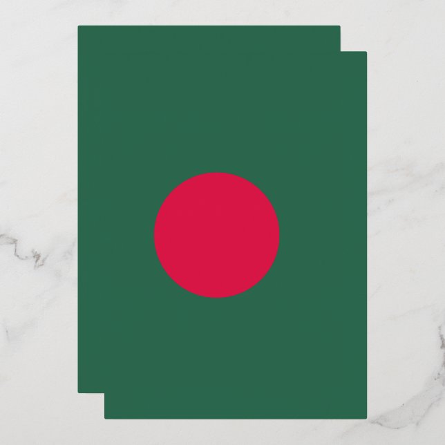 Invitación Con Relieve Metalizado Bandera de Bangladesh (Anverso/Reverso)