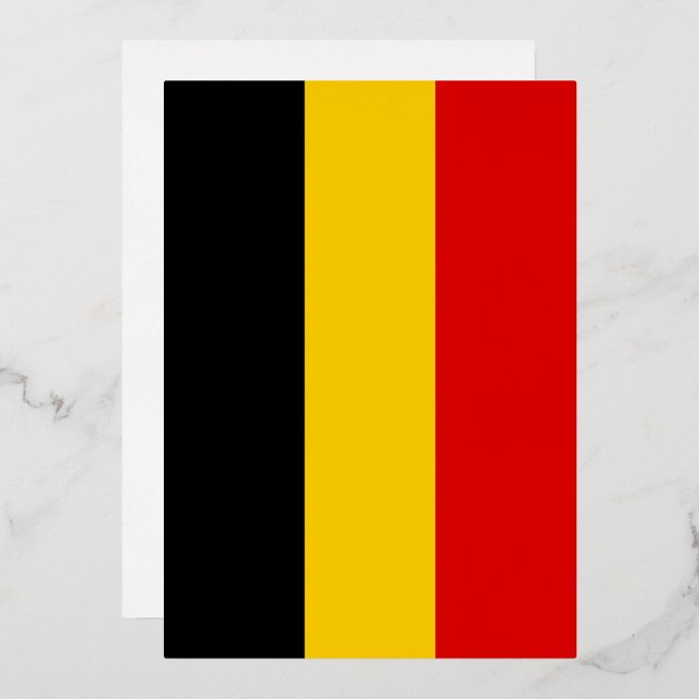 Invitación Con Relieve Metalizado Bandera de Bélgica (Anverso/Reverso)
