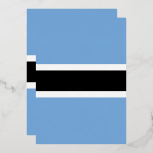 Invitación Con Relieve Metalizado Bandera de Botsuana