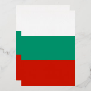 Invitación Con Relieve Metalizado Bandera de Bulgaria